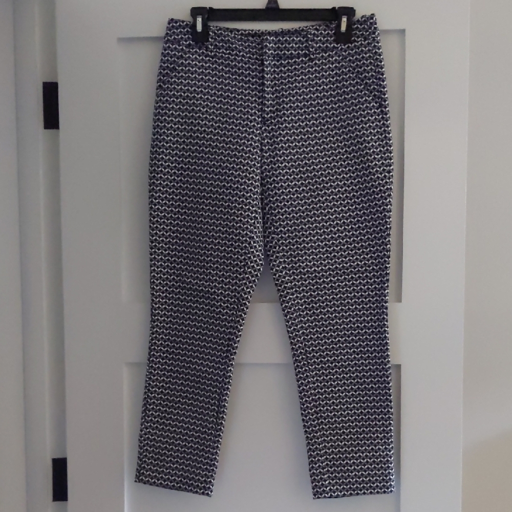 Merona Navy and White Geometric Pants